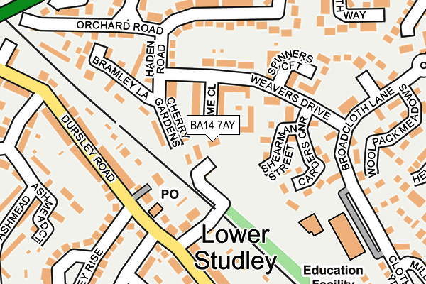 BA14 7AY map - OS OpenMap – Local (Ordnance Survey)