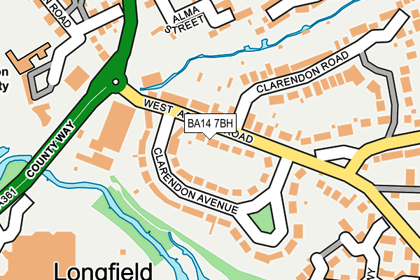 BA14 7BH map - OS OpenMap – Local (Ordnance Survey)