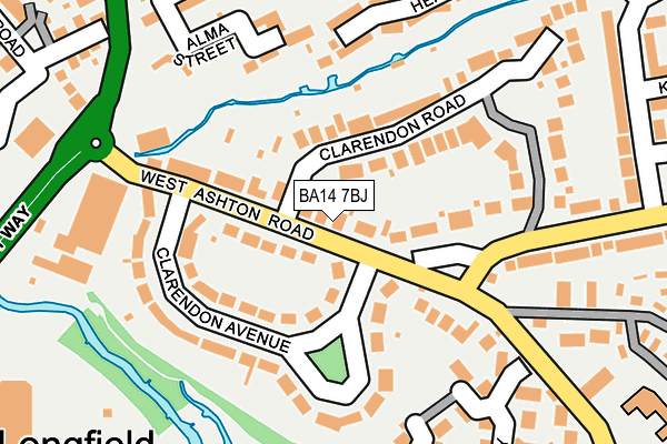 BA14 7BJ map - OS OpenMap – Local (Ordnance Survey)