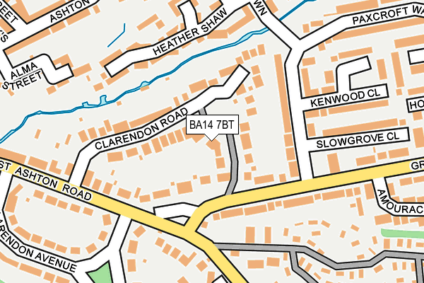 BA14 7BT map - OS OpenMap – Local (Ordnance Survey)