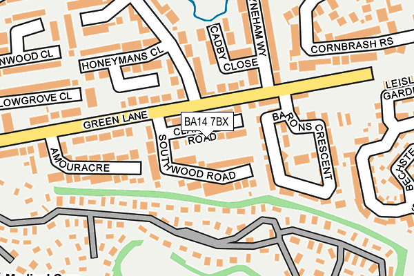 BA14 7BX map - OS OpenMap – Local (Ordnance Survey)