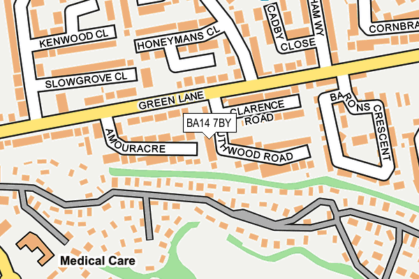 BA14 7BY map - OS OpenMap – Local (Ordnance Survey)