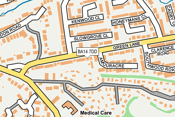 BA14 7DD map - OS OpenMap – Local (Ordnance Survey)