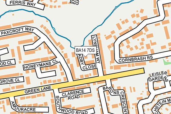 BA14 7DS map - OS OpenMap – Local (Ordnance Survey)