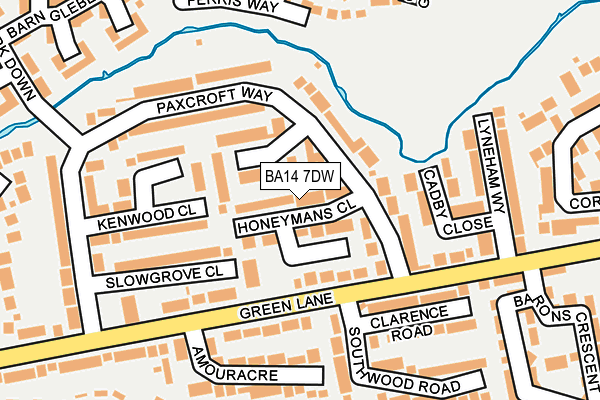 BA14 7DW map - OS OpenMap – Local (Ordnance Survey)