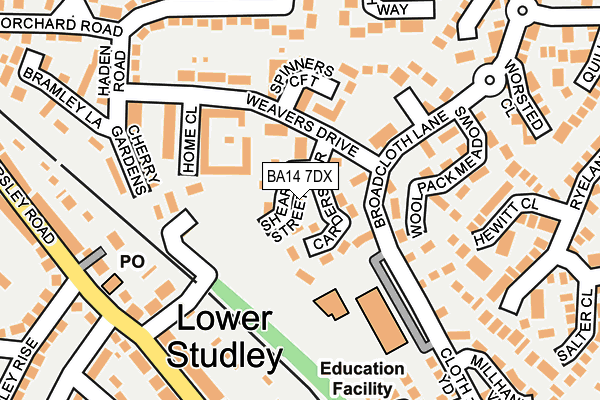 BA14 7DX map - OS OpenMap – Local (Ordnance Survey)