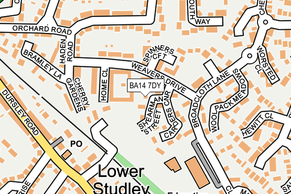 BA14 7DY map - OS OpenMap – Local (Ordnance Survey)