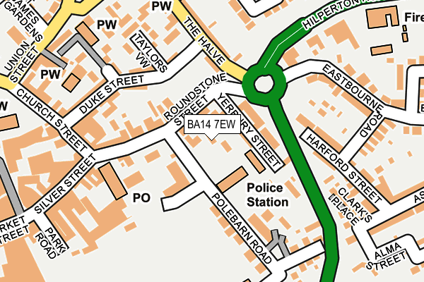 BA14 7EW map - OS OpenMap – Local (Ordnance Survey)