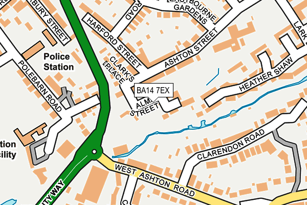 BA14 7EX map - OS OpenMap – Local (Ordnance Survey)