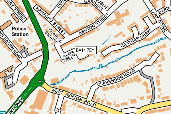 BA14 7EY map - OS OpenMap – Local (Ordnance Survey)