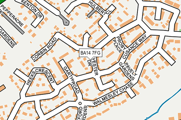 BA14 7FG map - OS OpenMap – Local (Ordnance Survey)