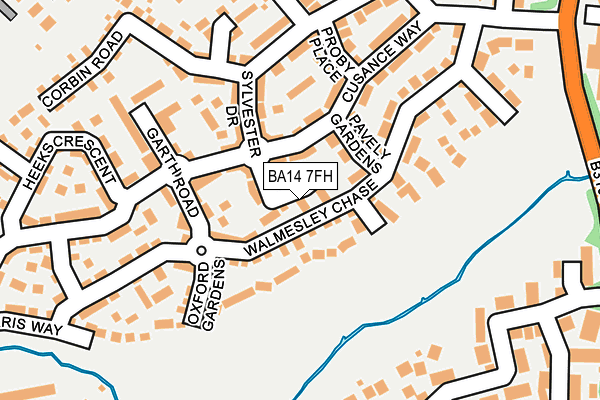 BA14 7FH map - OS OpenMap – Local (Ordnance Survey)