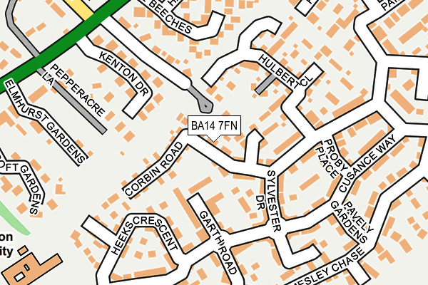 BA14 7FN map - OS OpenMap – Local (Ordnance Survey)