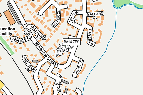 BA14 7FS map - OS OpenMap – Local (Ordnance Survey)