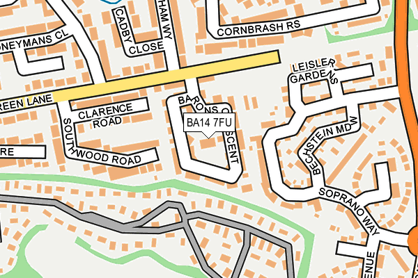 BA14 7FU map - OS OpenMap – Local (Ordnance Survey)