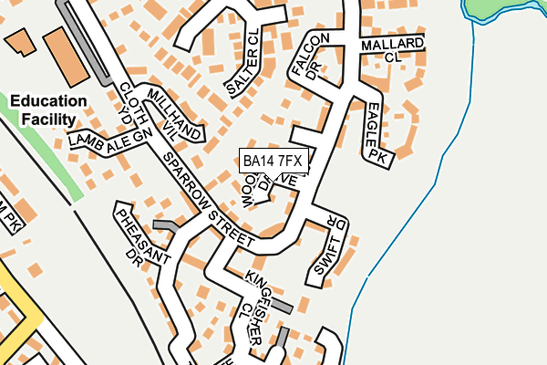 BA14 7FX map - OS OpenMap – Local (Ordnance Survey)