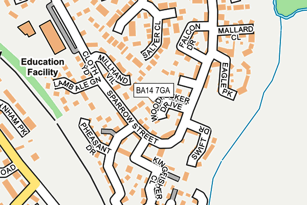 BA14 7GA map - OS OpenMap – Local (Ordnance Survey)