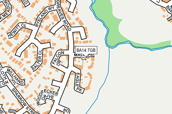 BA14 7GB map - OS OpenMap – Local (Ordnance Survey)