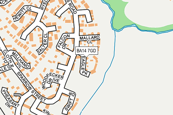BA14 7GD map - OS OpenMap – Local (Ordnance Survey)