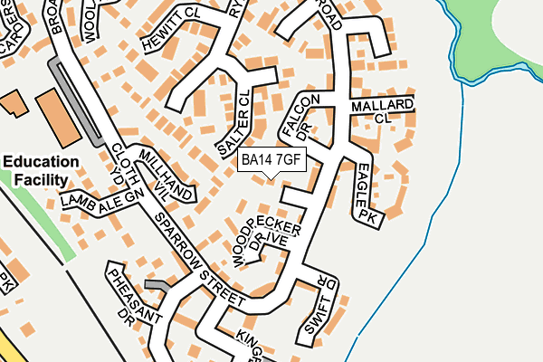 BA14 7GF map - OS OpenMap – Local (Ordnance Survey)