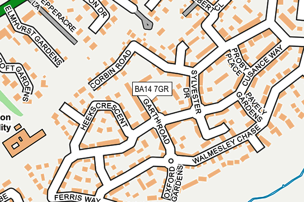 BA14 7GR map - OS OpenMap – Local (Ordnance Survey)