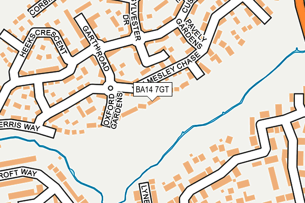 BA14 7GT map - OS OpenMap – Local (Ordnance Survey)