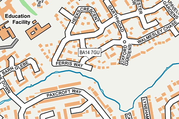 BA14 7GU map - OS OpenMap – Local (Ordnance Survey)