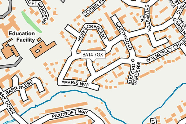 BA14 7GX map - OS OpenMap – Local (Ordnance Survey)