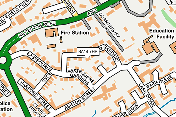 BA14 7HB map - OS OpenMap – Local (Ordnance Survey)