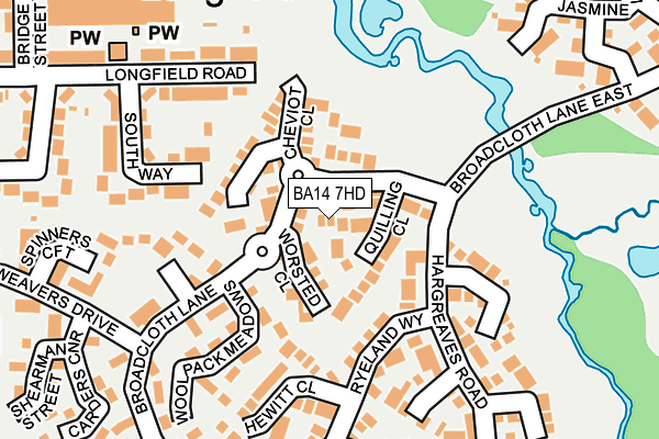 BA14 7HD map - OS OpenMap – Local (Ordnance Survey)