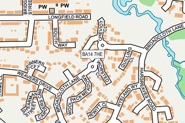 BA14 7HE map - OS OpenMap – Local (Ordnance Survey)