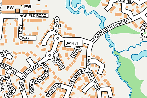 BA14 7HF map - OS OpenMap – Local (Ordnance Survey)