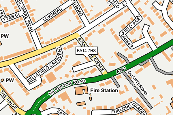 BA14 7HS map - OS OpenMap – Local (Ordnance Survey)