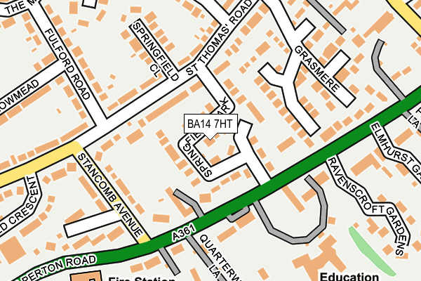 BA14 7HT map - OS OpenMap – Local (Ordnance Survey)