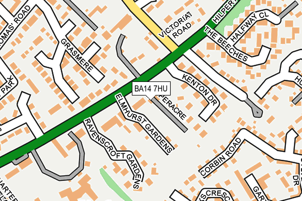 BA14 7HU map - OS OpenMap – Local (Ordnance Survey)