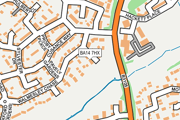 BA14 7HX map - OS OpenMap – Local (Ordnance Survey)