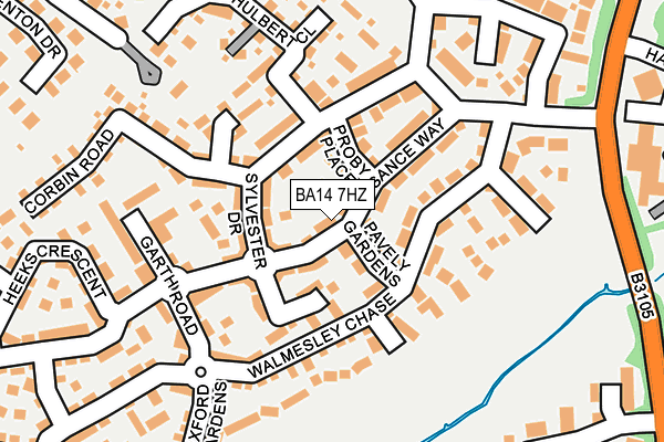 BA14 7HZ map - OS OpenMap – Local (Ordnance Survey)