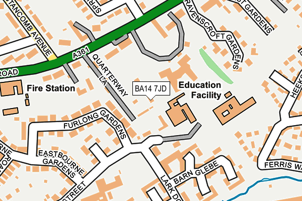 BA14 7JD map - OS OpenMap – Local (Ordnance Survey)