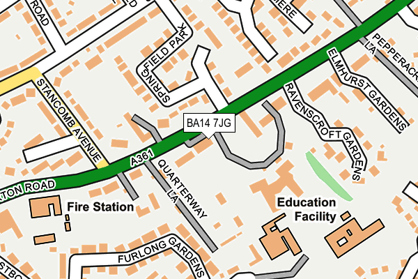 BA14 7JG map - OS OpenMap – Local (Ordnance Survey)
