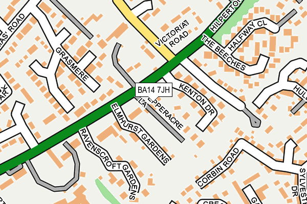 BA14 7JH map - OS OpenMap – Local (Ordnance Survey)