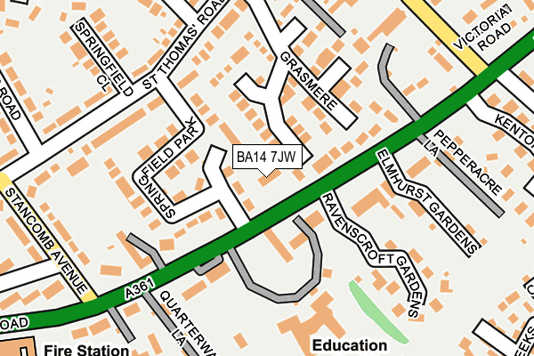 BA14 7JW map - OS OpenMap – Local (Ordnance Survey)