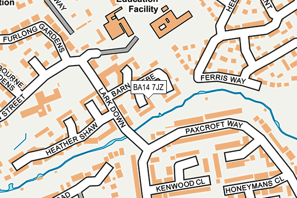 BA14 7JZ map - OS OpenMap – Local (Ordnance Survey)