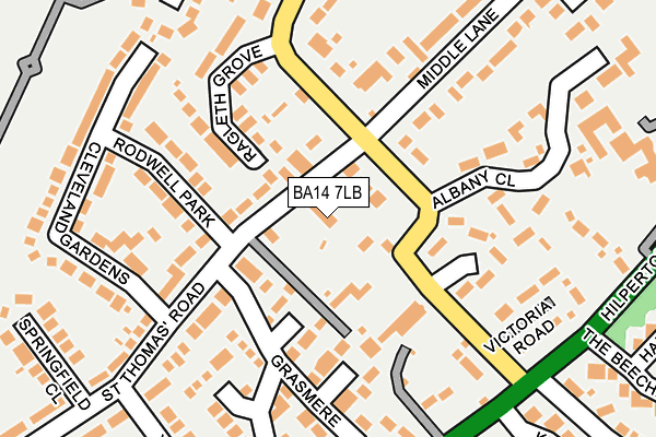 BA14 7LB map - OS OpenMap – Local (Ordnance Survey)