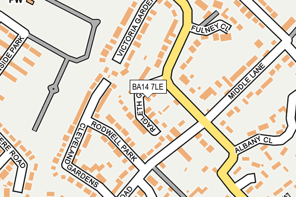 BA14 7LE map - OS OpenMap – Local (Ordnance Survey)