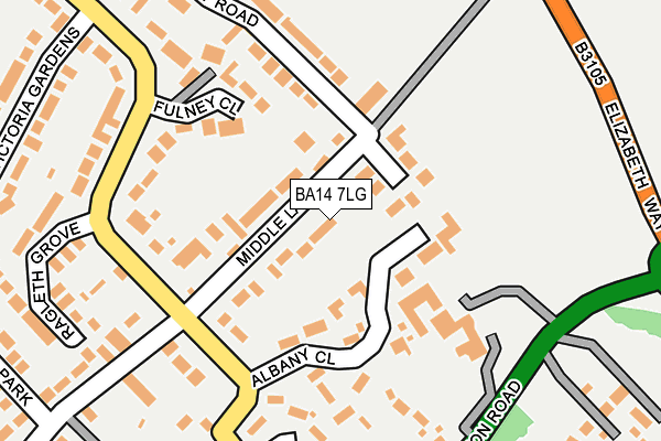 BA14 7LG map - OS OpenMap – Local (Ordnance Survey)