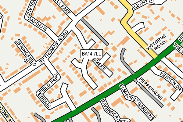 BA14 7LL map - OS OpenMap – Local (Ordnance Survey)
