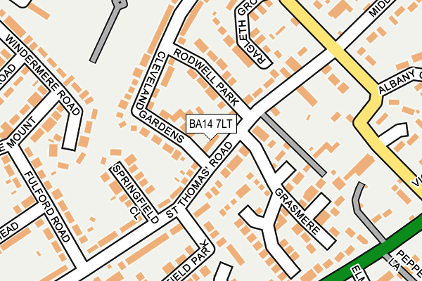 BA14 7LT map - OS OpenMap – Local (Ordnance Survey)