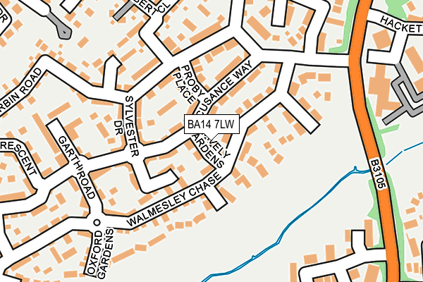 BA14 7LW map - OS OpenMap – Local (Ordnance Survey)