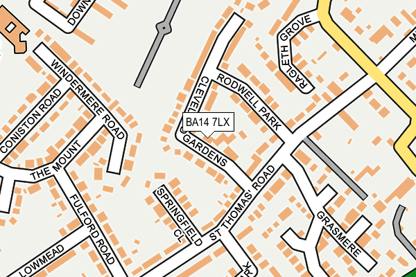 BA14 7LX map - OS OpenMap – Local (Ordnance Survey)