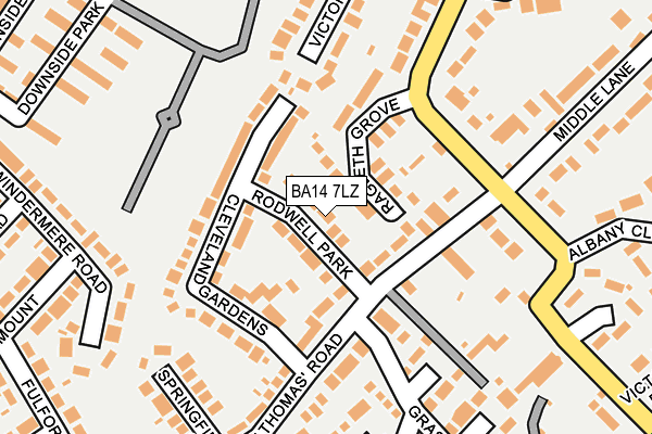 BA14 7LZ map - OS OpenMap – Local (Ordnance Survey)